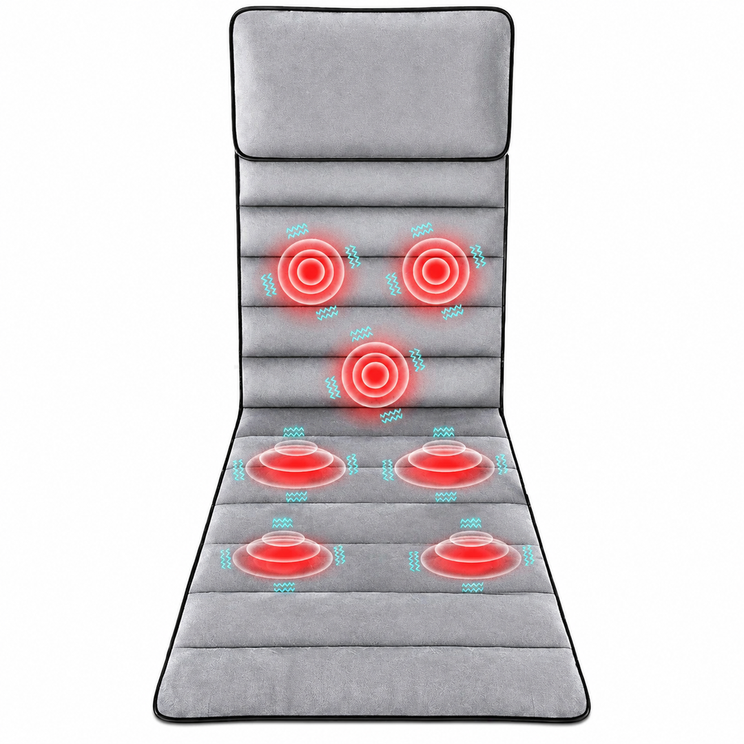 Premium Full Body Electric Massage Mattress Heating Vibration Kneading Graphene Heat Massage Pad Neck Back Leg Pain Relief Relaxation Home Use