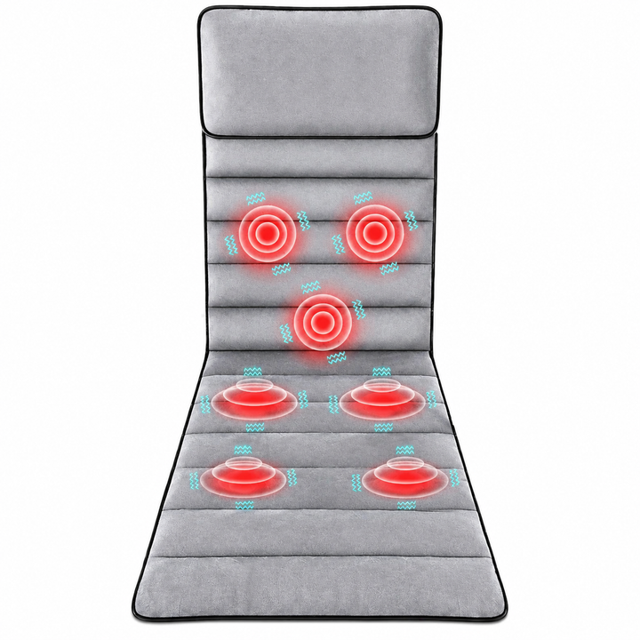 Premium Full Body Electric Massage Mattress Heating Vibration Kneading Graphene Heat Massage Pad Neck Back Leg Pain Relief Relaxation Home Use