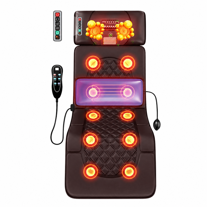 Premium Full Body Electric Massage Mattress Heating Vibration Kneading Graphene Heat Massage Pad Neck Back Leg Pain Relief Relaxation Home Use