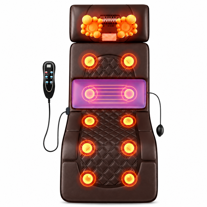 Premium Full Body Massage Mattress Electric Heating Vibration Pad 96 Nodes Graphene Heat Remote Control for Home Office Bed Sofa Daily Use Comfort