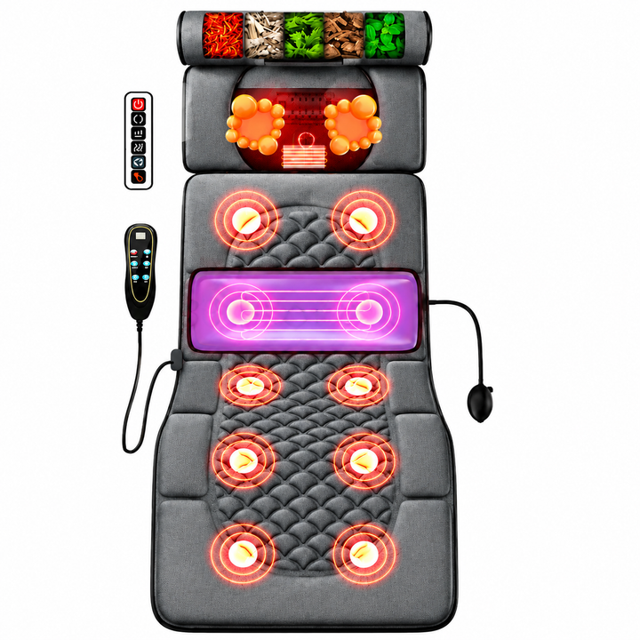 Premium Full Body Massage Mattress Electric Heating Vibration Pad 96 Nodes Graphene Heat Remote Control for Home Office Bed Sofa Daily Use Comfort