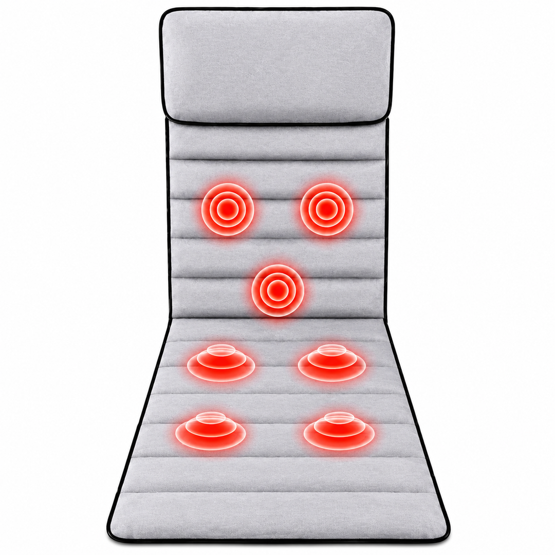 Premium Full Body Massage Mattress Electric Heating Vibration Pad 96 Nodes Graphene Heat Remote Control for Home Office Bed Sofa Daily Use Comfort