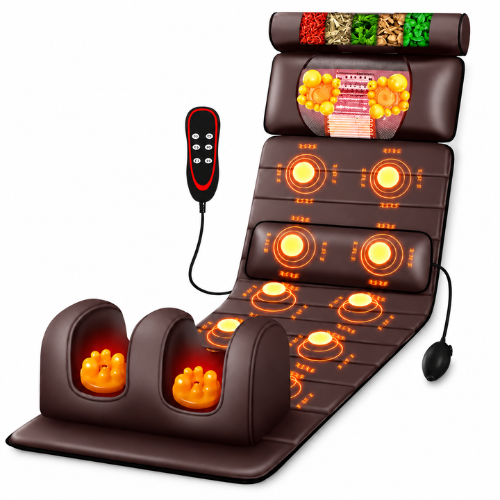 Premium Full Body Massage Mattress Electric Heating Vibration Pad 96 Nodes Graphene Heat Remote Control for Home Office Bed Sofa Daily Use Comfort