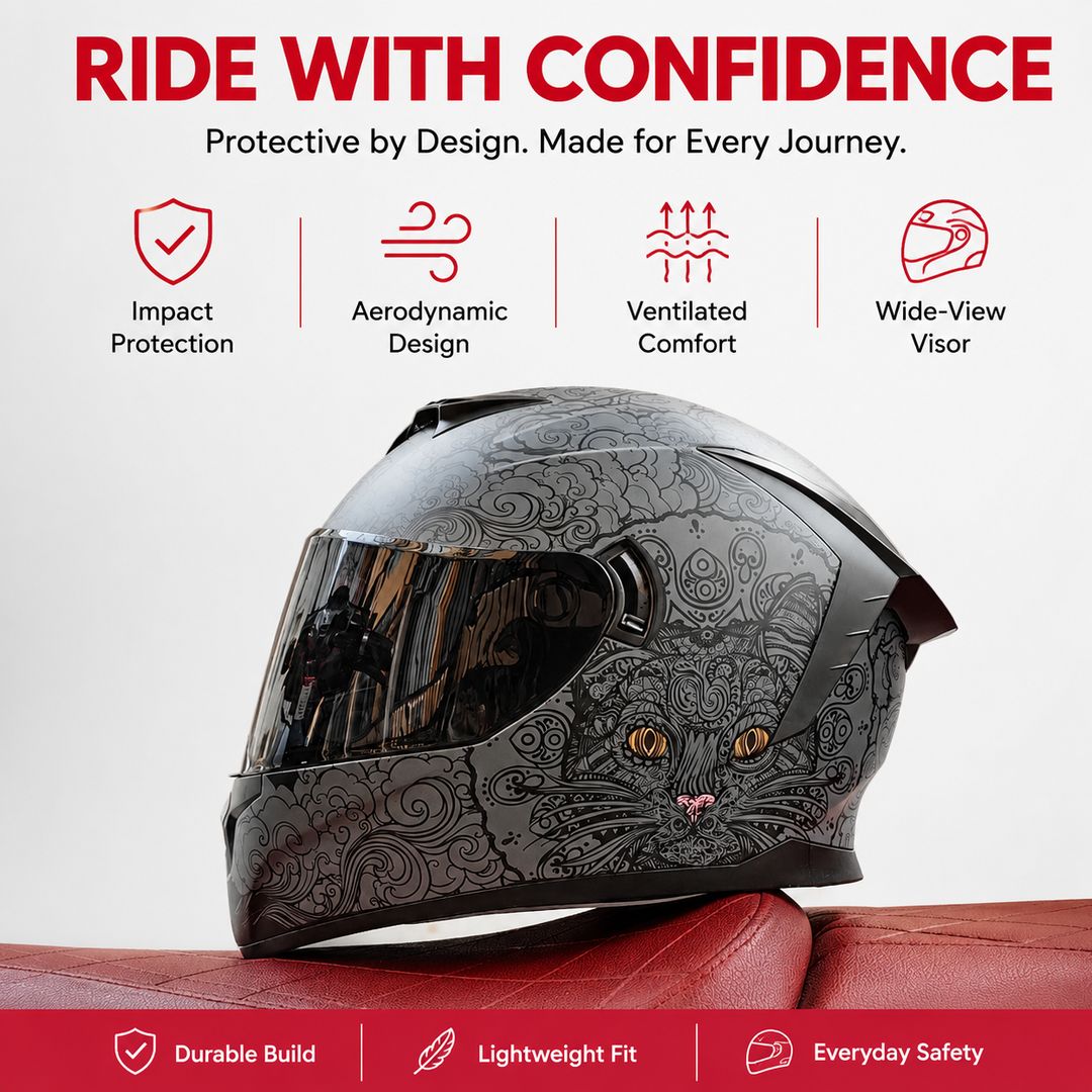 Premium Full Face Motorcycle Helmet Double Lens Inner Sun Visor Lightweight ABS Shell Removable Nose Guard Quick Release Buckle M L XL Sizes