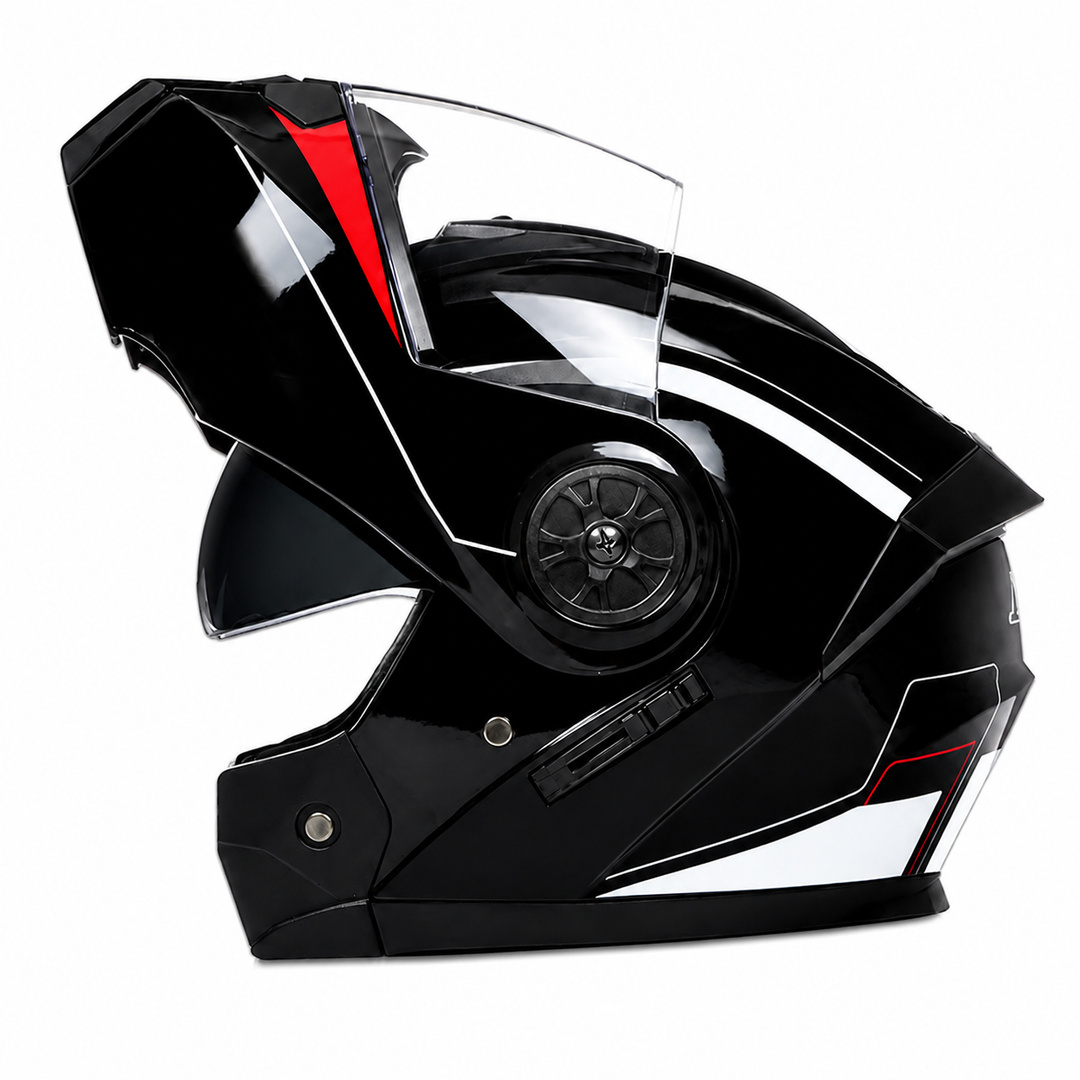 Premium Full Face Motorcycle Helmet Double Lens Inner Sun Visor Lightweight ABS Shell Removable Nose Guard Quick Release Buckle M L XL Sizes