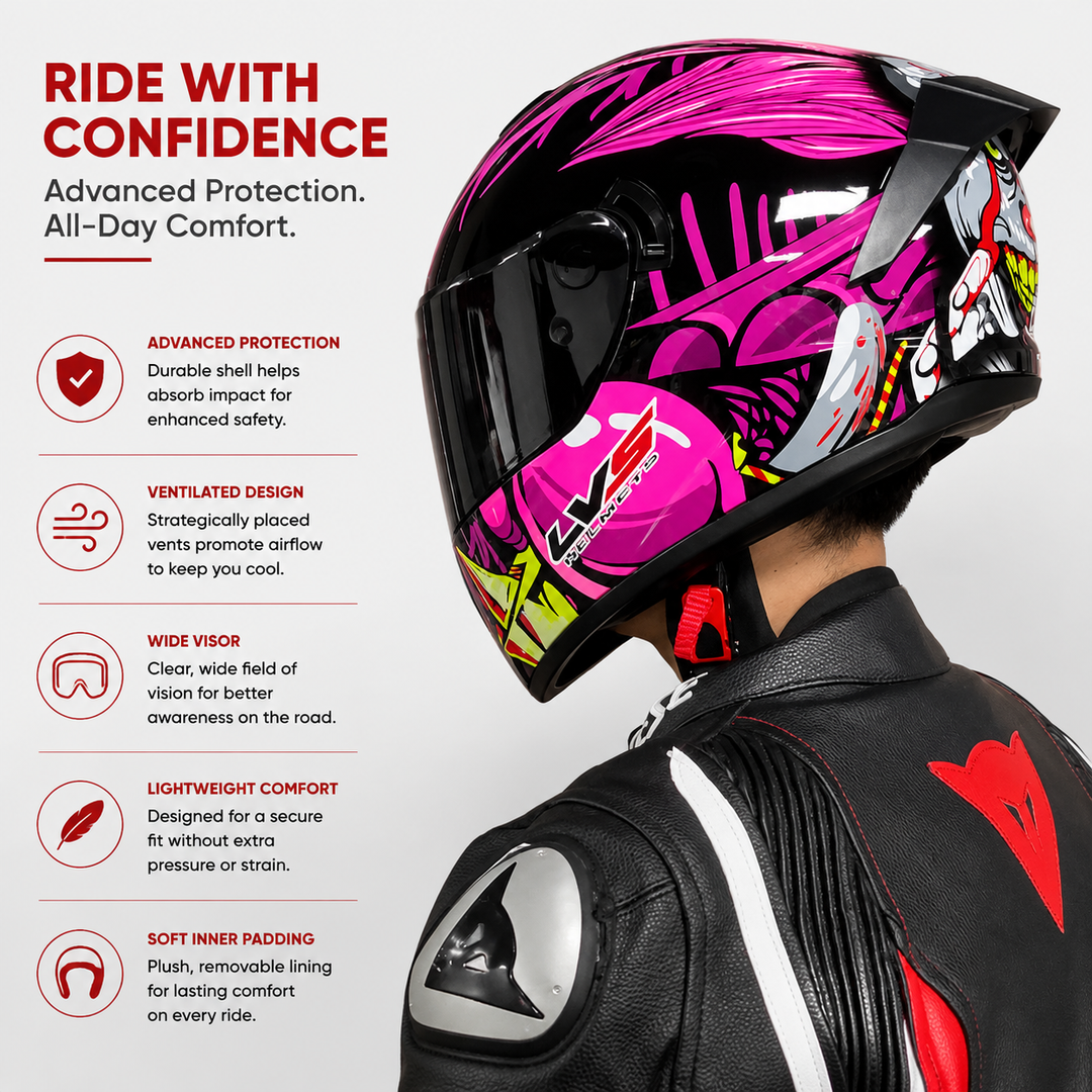 Premium Full Face Motorcycle Helmet Retro Tokyo Style Fiberglass Shell Clear Visor Racing Helmet Lightweight Comfortable Unisex Riding Gear