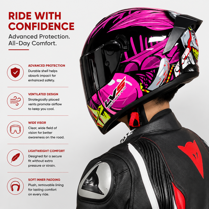 Premium Full Face Motorcycle Helmet Retro Tokyo Style Fiberglass Shell Clear Visor Racing Helmet Lightweight Comfortable Unisex Riding Gear