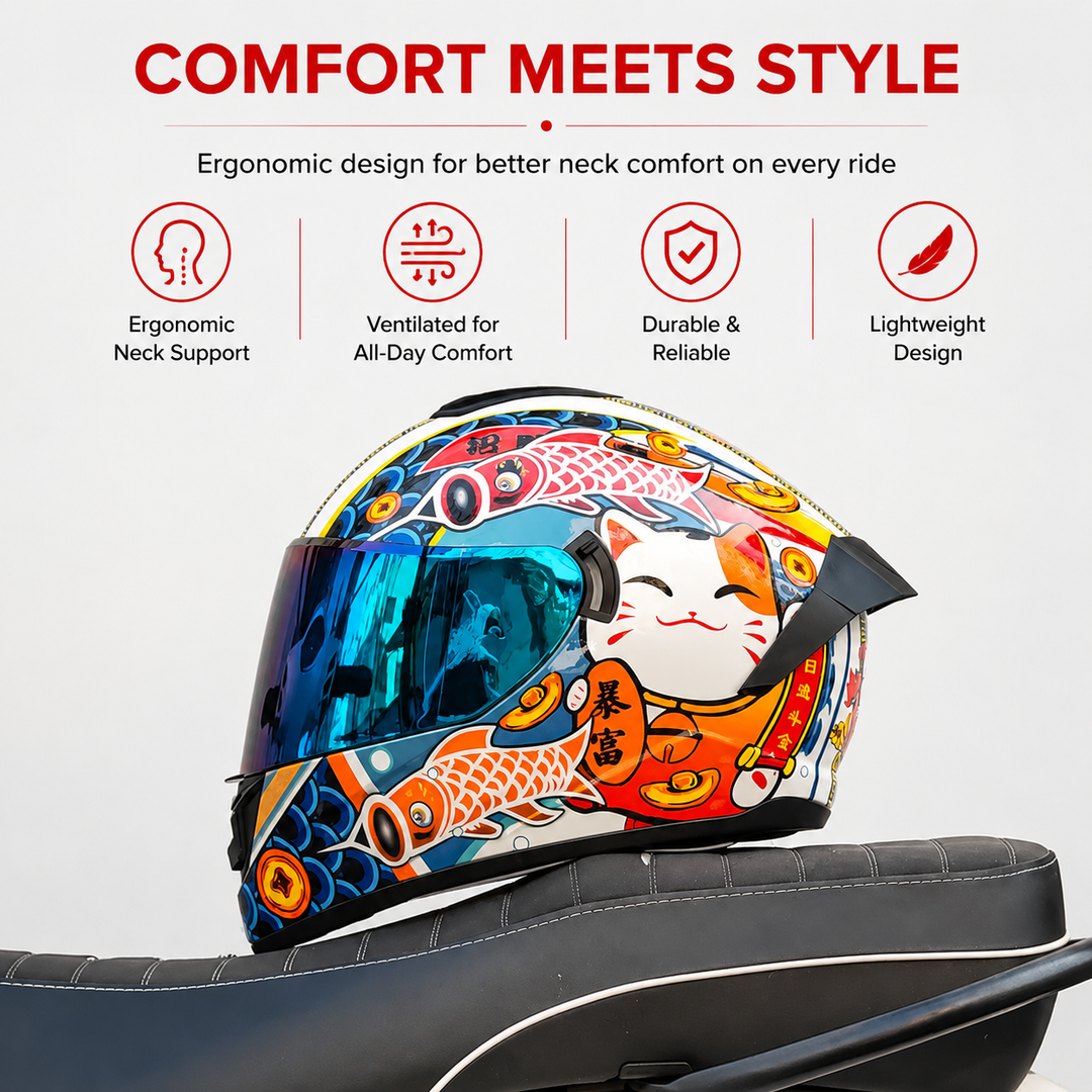 Premium Full Face Motorcycle Helmet Retro Tokyo Style Fiberglass Shell Clear Visor Racing Helmet Lightweight Comfortable Unisex Riding Gear