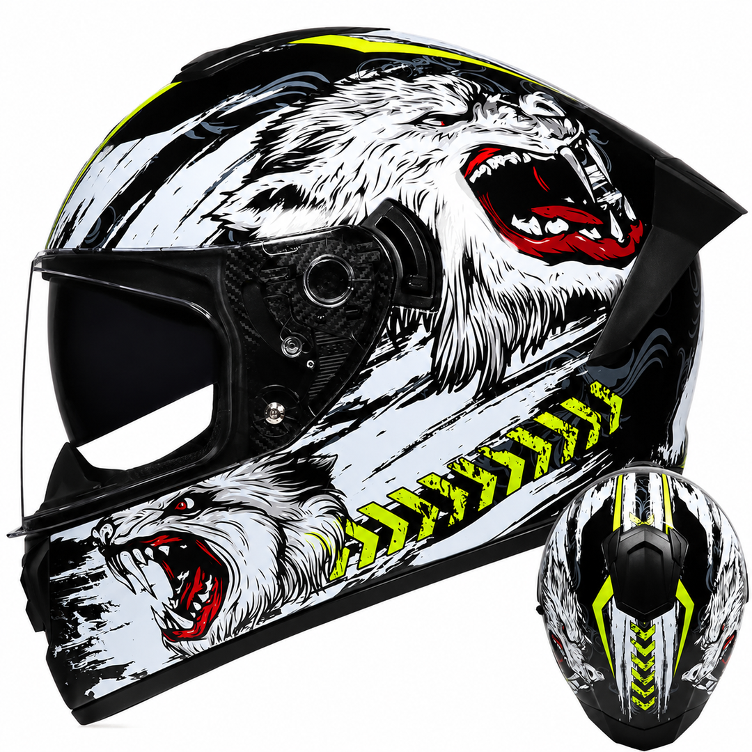 Premium Full Face Motorcycle Helmet Retro Tokyo Style Fiberglass Shell Clear Visor Racing Helmet Lightweight Comfortable Unisex Riding Gear