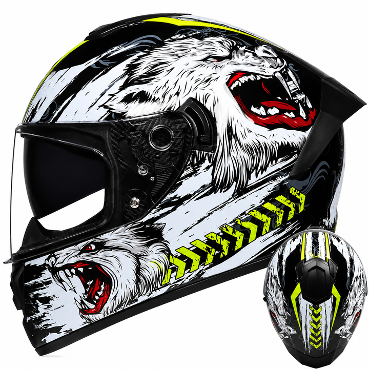 Premium Full Face Motorcycle Helmet Retro Tokyo Style Fiberglass Shell Clear Visor Racing Helmet Lightweight Comfortable Unisex Riding Gear