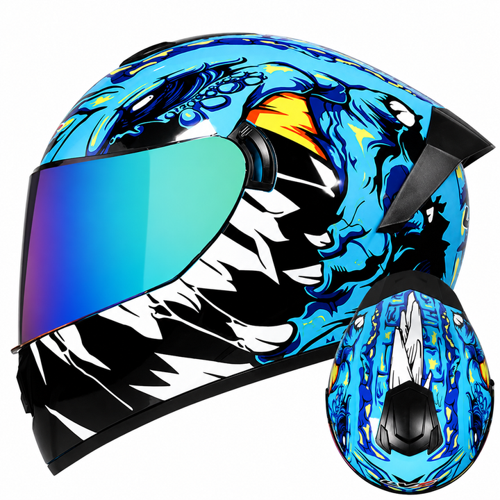 Premium Full Face Motorcycle Helmet Retro Tokyo Style Fiberglass Shell Clear Visor Racing Helmet Lightweight Comfortable Unisex Riding Gear