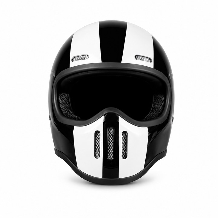 Premium Full Face Motorcycle Helmet Retro Tokyo TT Fiberglass Racing Helmet Clear Visor Lightweight Safety Casco Moto Unisex Riding Helmet Gear