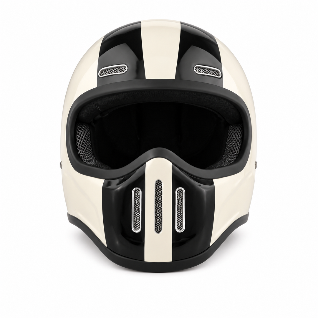 Premium Full Face Motorcycle Helmet Retro Tokyo TT Fiberglass Racing Helmet Clear Visor Lightweight Safety Casco Moto Unisex Riding Helmet Gear