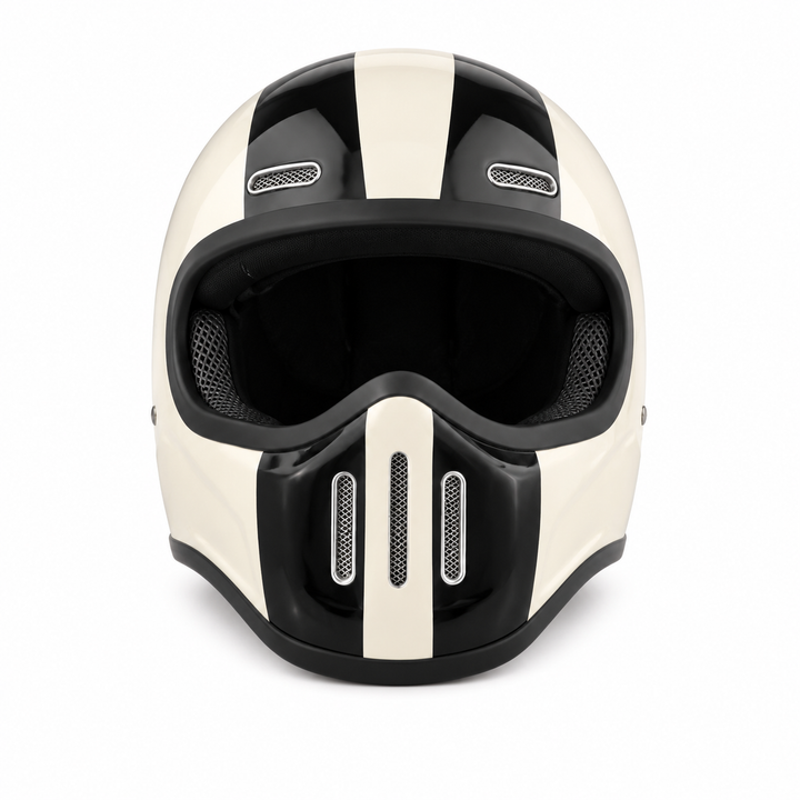 Premium Full Face Motorcycle Helmet Retro Tokyo TT Fiberglass Racing Helmet Clear Visor Lightweight Safety Casco Moto Unisex Riding Helmet Gear