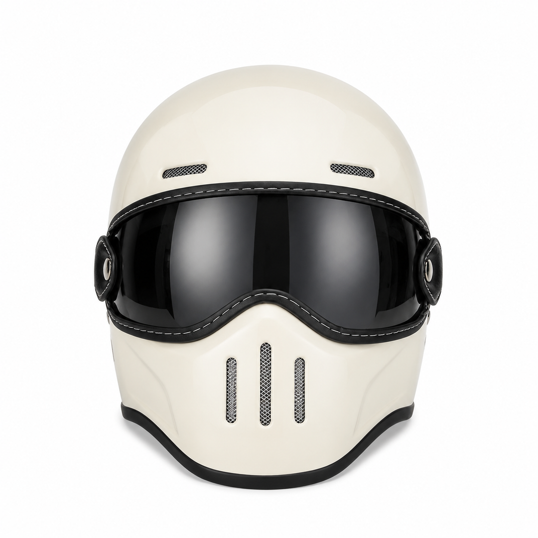 Premium Full Face Motorcycle Helmet Retro Tokyo TT Fiberglass Racing Helmet Clear Visor Lightweight Safety Casco Moto Unisex Riding Helmet Gear