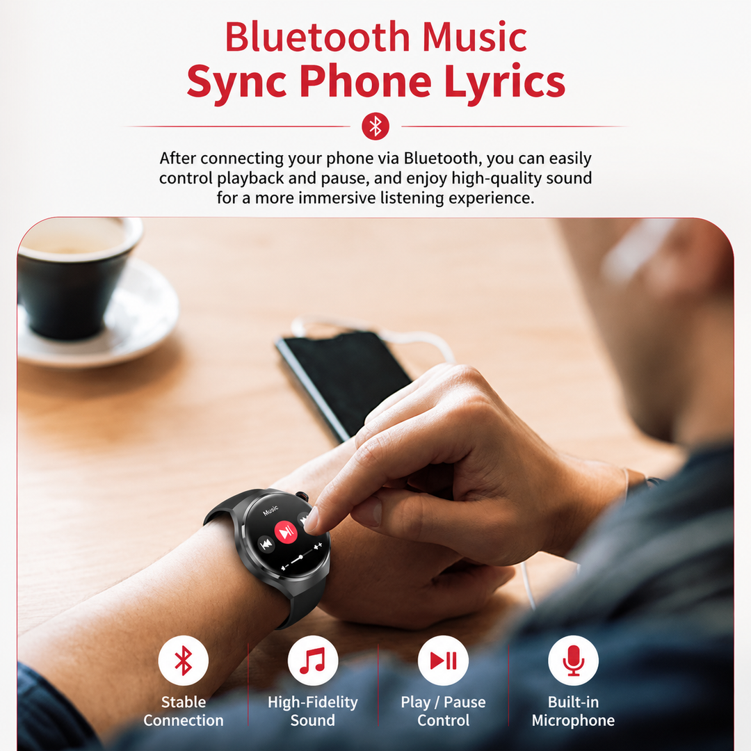 Premium GPS Smart Watch 1.53" AMOLED 360° Display Bluetooth Calling NFC IP68 Waterproof Fitness Tracker Heart Rate Sleep Monitor Multi Sport Modes GloryFit App