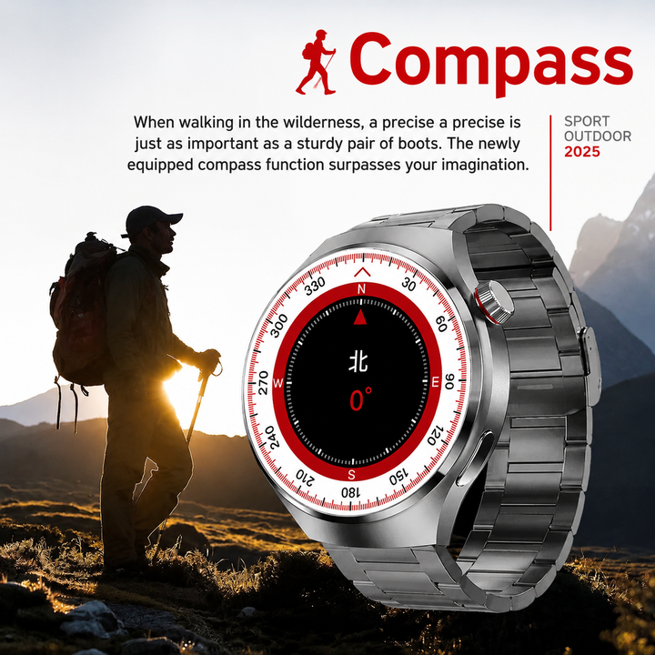 Premium GPS Smart Watch 1.53" AMOLED 360° Display Bluetooth Calling NFC IP68 Waterproof Fitness Tracker Heart Rate Sleep Monitor Multi Sport Modes GloryFit App
