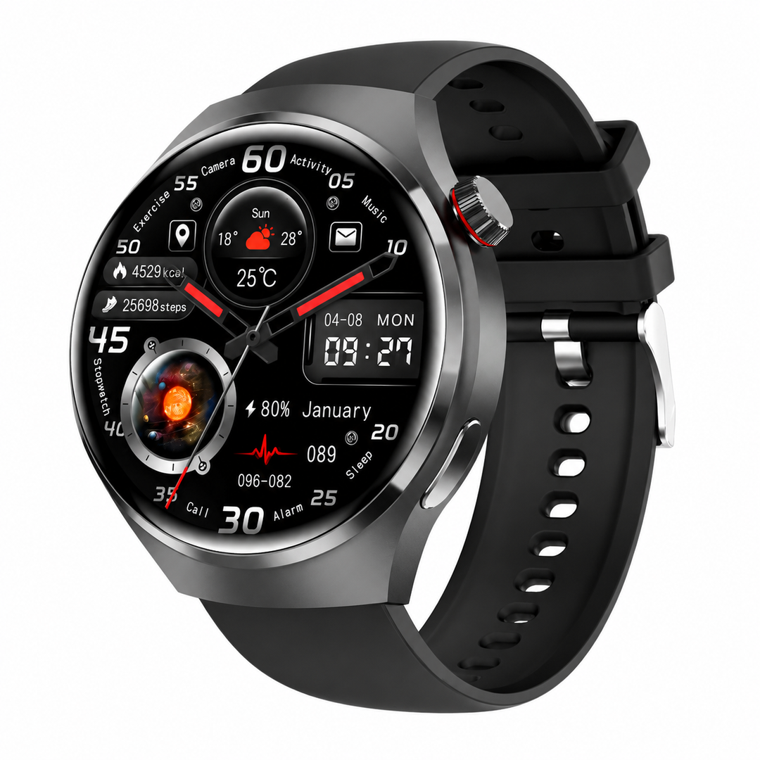 Premium GPS Smart Watch 1.53" AMOLED 360° Display Bluetooth Calling NFC IP68 Waterproof Fitness Tracker Heart Rate Sleep Monitor Multi Sport Modes GloryFit App