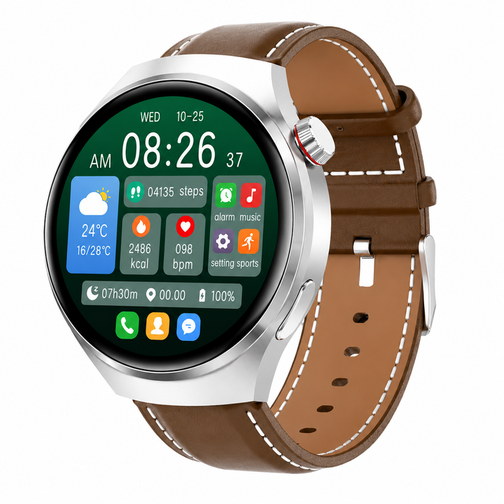 Premium GPS Smart Watch 1.53" AMOLED 360° Display Bluetooth Calling NFC IP68 Waterproof Fitness Tracker Heart Rate Sleep Monitor Multi Sport Modes GloryFit App