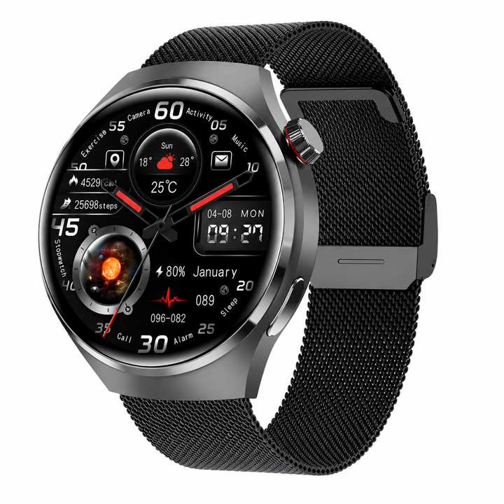 Premium GPS Smart Watch 1.53" AMOLED 360° Display Bluetooth Calling NFC IP68 Waterproof Fitness Tracker Heart Rate Sleep Monitor Multi Sport Modes GloryFit App