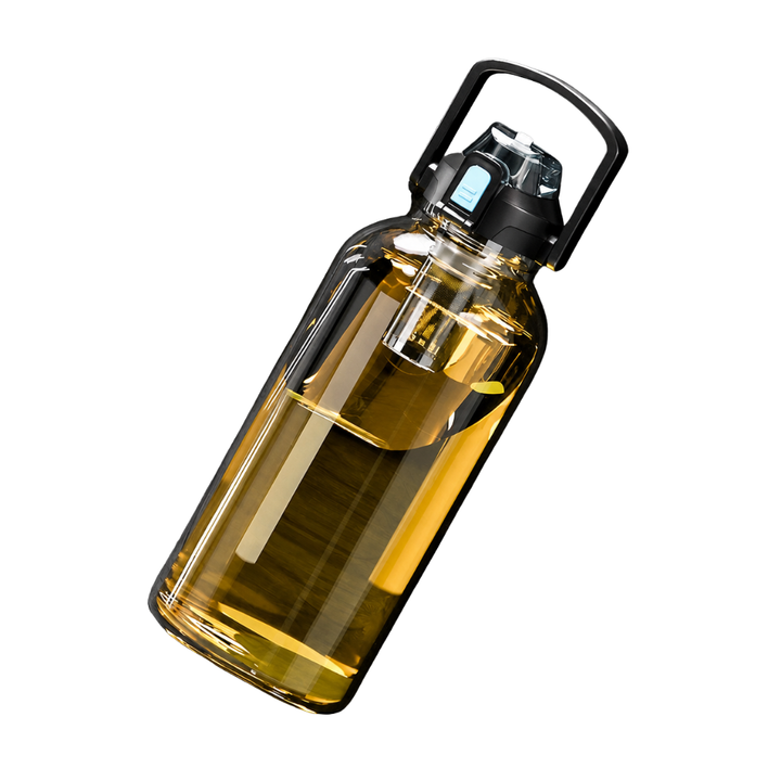 Premium Glass Tea Cup Large Capacity 800ml 1000ml 1500ml 2000ml Heat Resistant Bottle with Lid Straw Leak Proof Portable for Travel Sports Daily Use