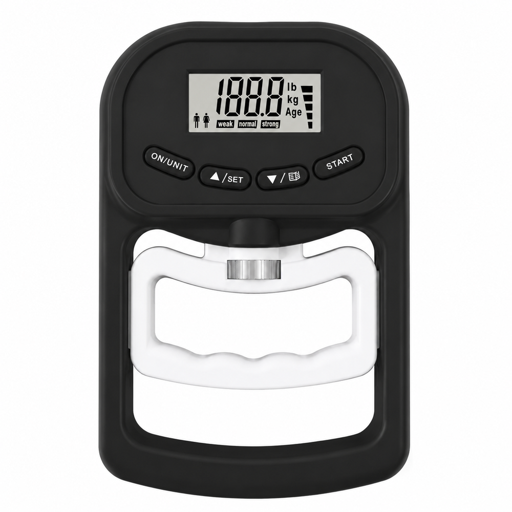 Premium Grip Strength Tester Digital Hand Dynamometer 120kg 265lbs LCD USB Rechargeable Adjustable Handle Power Meter Sports Training Home Gym Performance Tracker