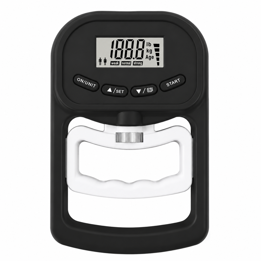 Premium Grip Strength Tester Digital Hand Dynamometer 120kg 265lbs LCD USB Rechargeable Adjustable Handle Power Meter Sports Training Home Gym Performance Tracker