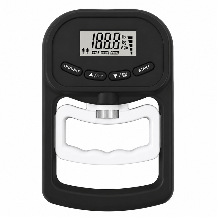 Premium Grip Strength Tester Digital Hand Dynamometer 120kg 265lbs LCD USB Rechargeable Adjustable Handle Power Meter Sports Training Home Gym Performance Tracker