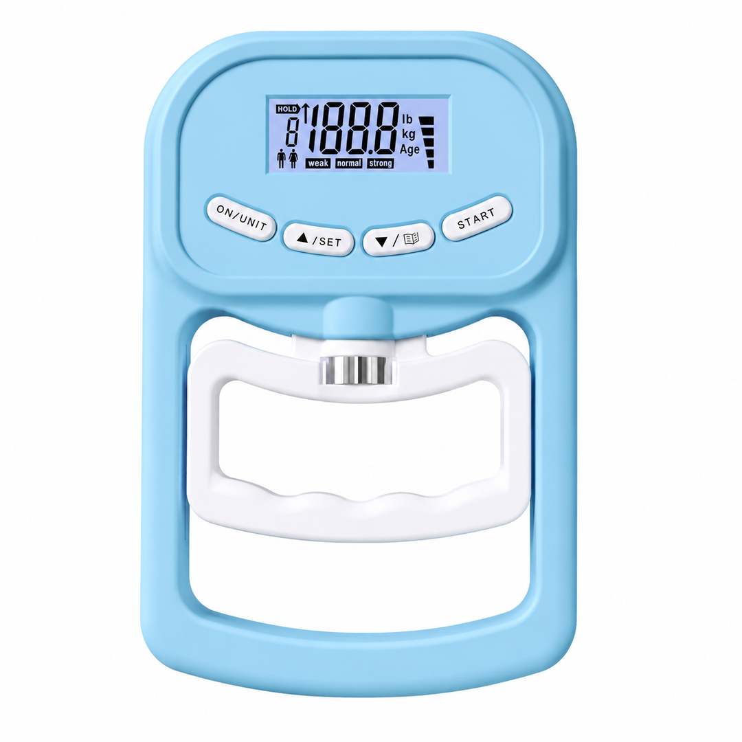 Premium Grip Strength Tester Digital Hand Dynamometer 120kg 265lbs LCD USB Rechargeable Adjustable Handle Power Meter Sports Training Home Gym Performance Tracker