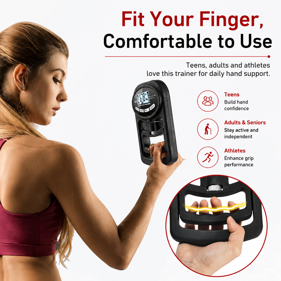 Premium Grip Strength Tester Digital Hand Dynamometer 120kg 265lbs LCD USB Rechargeable Adjustable Handle Power Meter Sports Training Home Gym Performance Tracker