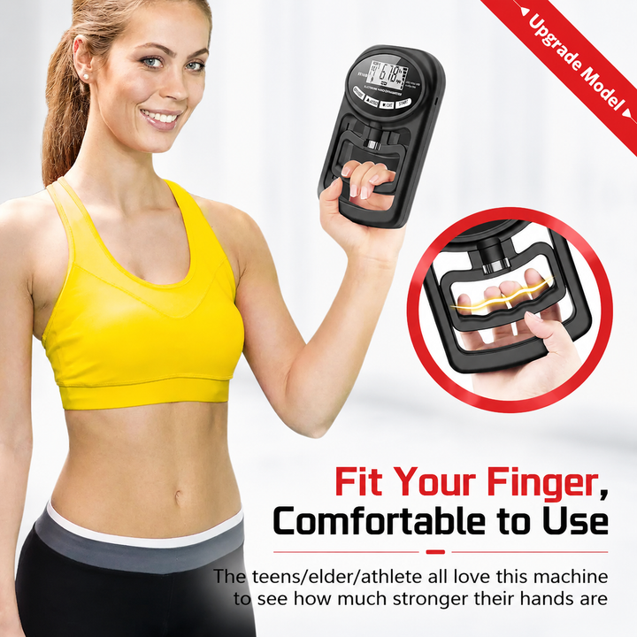 Premium Grip Strength Tester Digital Hand Dynamometer 120kg 265lbs LCD USB Rechargeable Adjustable Handle Power Meter Sports Training Home Gym Performance Tracker