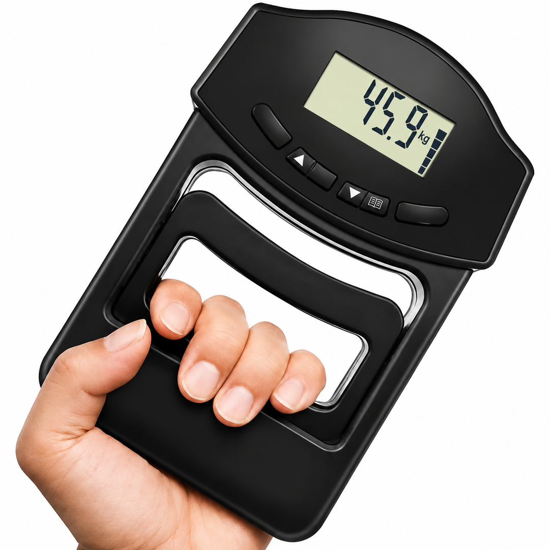 Premium Grip Strength Tester Digital Hand Dynamometer 120kg 265lbs LCD USB Rechargeable Adjustable Handle Power Meter Sports Training Home Gym Performance Tracker