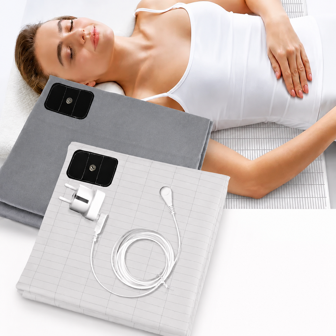 Premium Grounding Bed Sheet Earthing Sheet Organic Cotton Silver Fiber Conductive Grounding Cable Sleep Support Wellness Sleep Aid Bedding