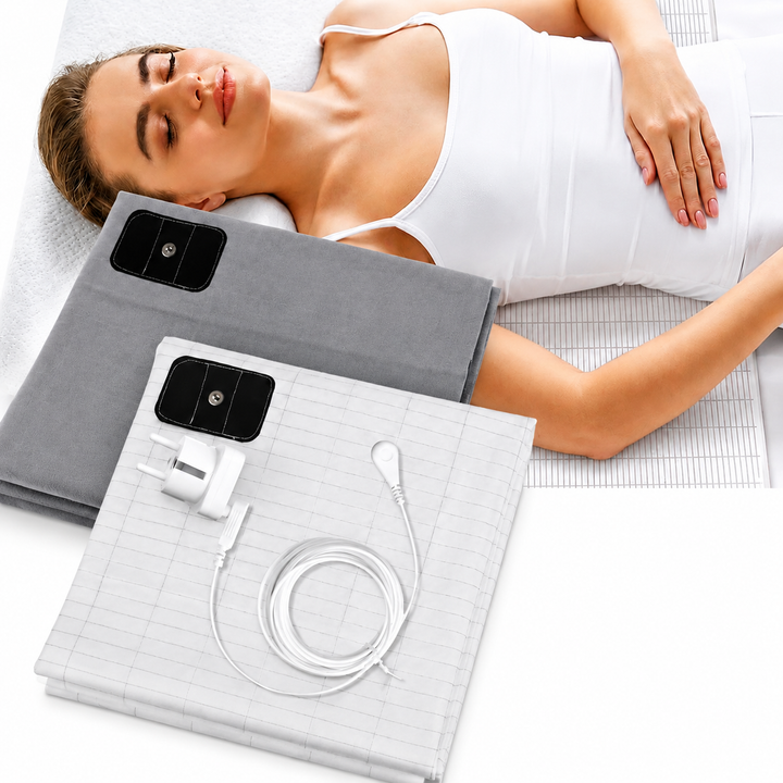 Premium Grounding Bed Sheet Earthing Sheet Organic Cotton Silver Fiber Conductive Grounding Cable Sleep Support Wellness Sleep Aid Bedding