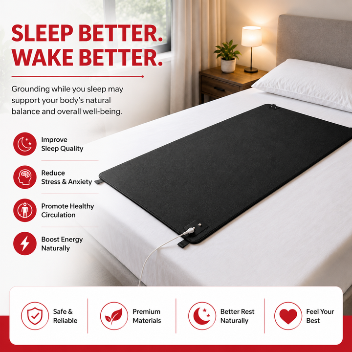 Premium Grounding Mattress Pad Earthing Bed Sheet Conductive Cotton Surface Mattress Cover Queen King Static Reduction Sleep Comfort Bedding