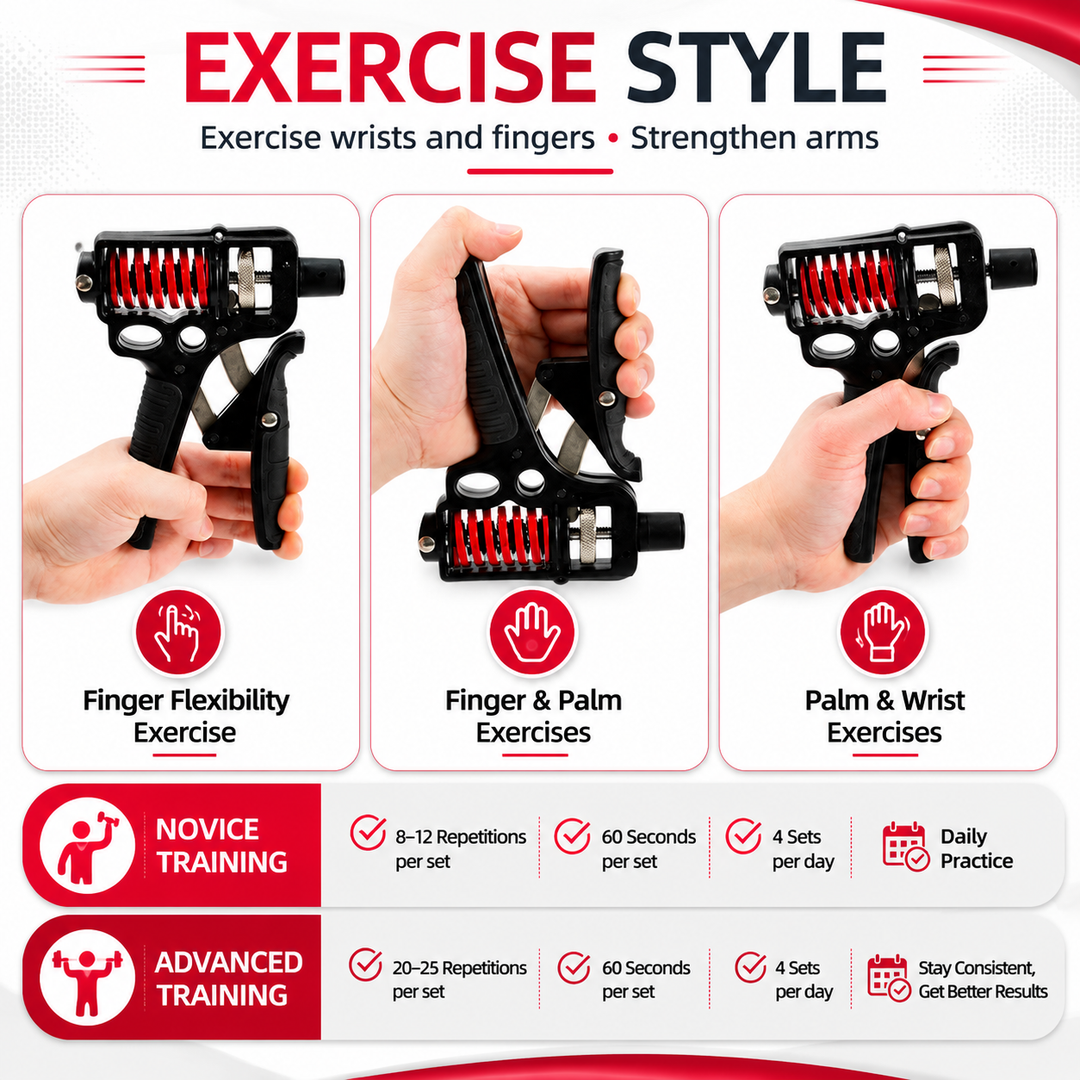 Premium Hand Grip Strengthener Adjustable 5–165kg Steel Spring Gripper Wrist Trainer Forearm Exerciser Portable Grip Training Tool Home Gym Fitness Device