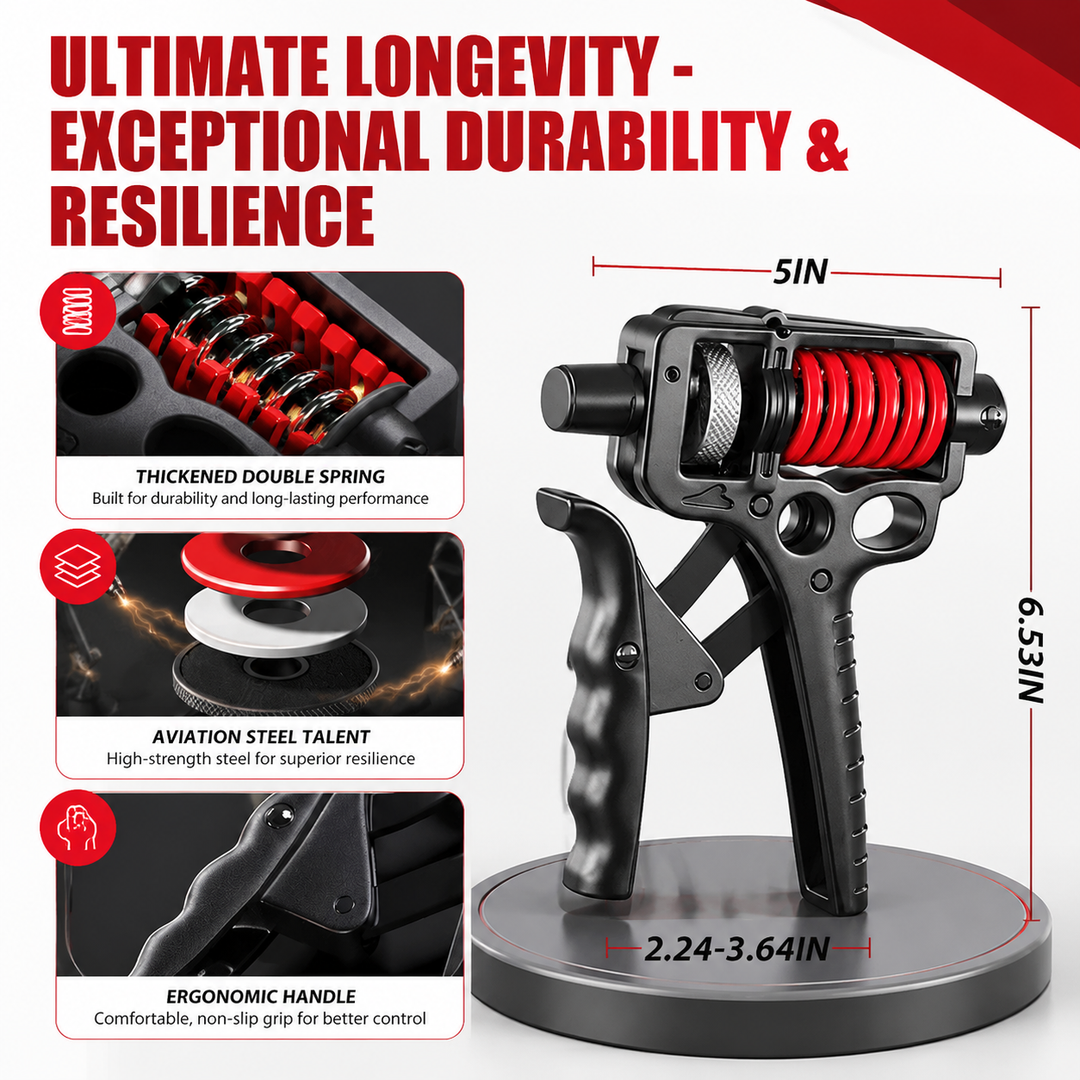 Premium Hand Grip Strengthener Adjustable 5–165kg Steel Spring Gripper Wrist Trainer Forearm Exerciser Portable Grip Training Tool Home Gym Fitness Device