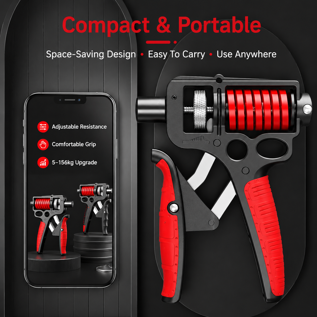 Premium Hand Grip Strengthener Adjustable 5–165kg Steel Spring Gripper Wrist Trainer Forearm Exerciser Portable Grip Training Tool Home Gym Fitness Device