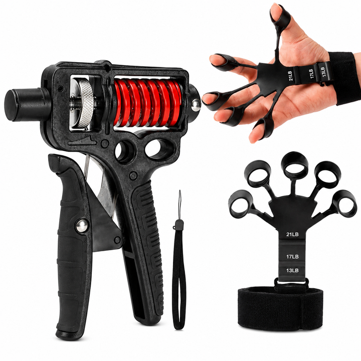 Premium Hand Grip Strengthener Adjustable 5–165kg Steel Spring Gripper Wrist Trainer Forearm Exerciser Portable Grip Training Tool Home Gym Fitness Device