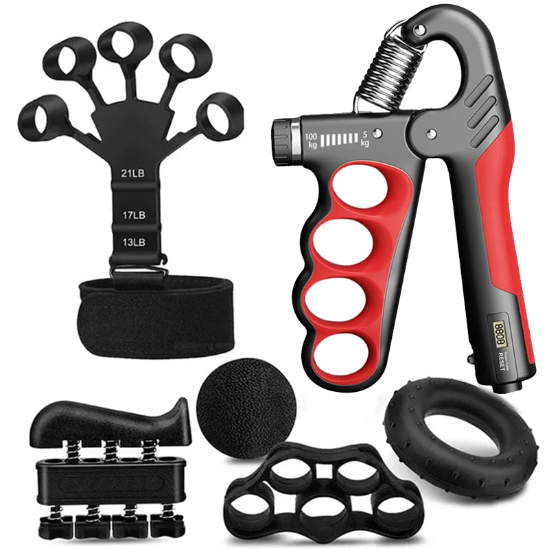 Premium Hand Grip Strengthener Adjustable 5 to 100kg Steel Spring Gripper with Counter Non Slip Handle Wrist Forearm Trainer Portable Gym Home Fitness Device