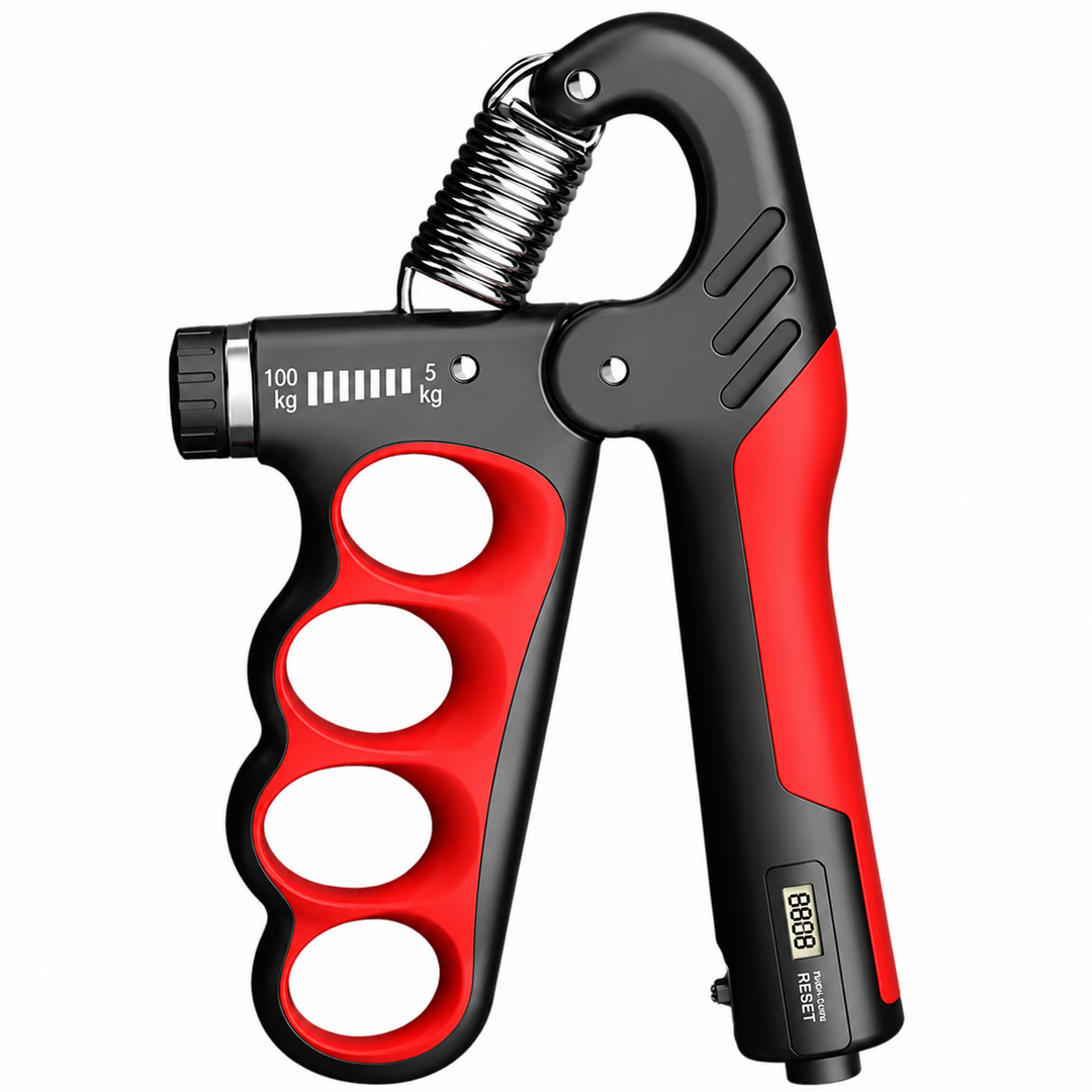 Premium Hand Grip Strengthener Adjustable 5 to 100kg Steel Spring Gripper with Counter Non Slip Handle Wrist Forearm Trainer Portable Gym Home Fitness Device