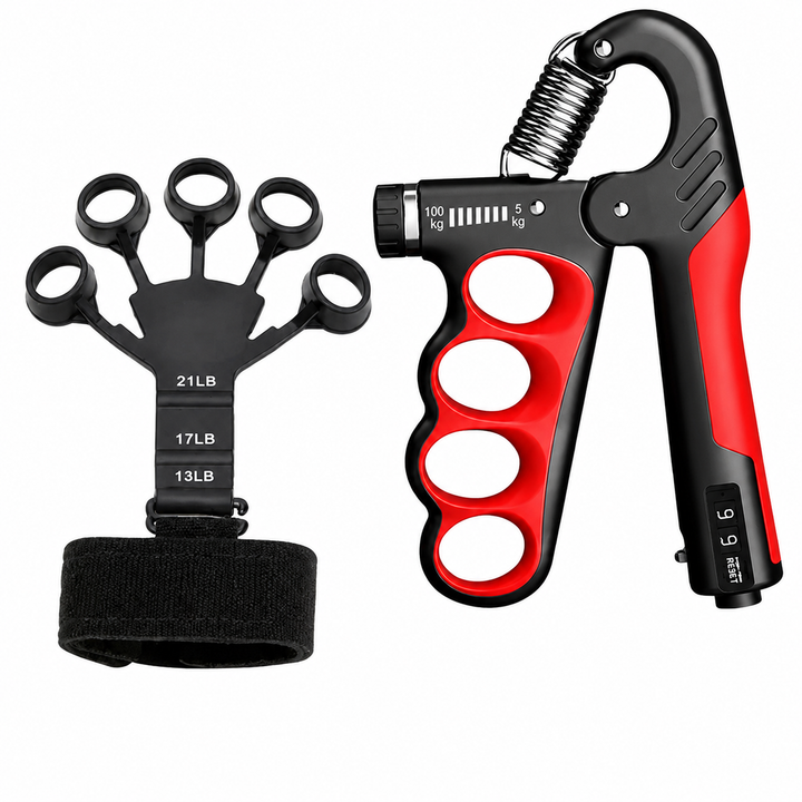 Premium Hand Grip Strengthener Adjustable 5 to 100kg Steel Spring Gripper with Counter Non Slip Handle Wrist Forearm Trainer Portable Gym Home Fitness Device