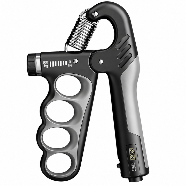 Premium Hand Grip Strengthener Adjustable 5 to 100kg Steel Spring Gripper with Counter Non Slip Handle Wrist Forearm Trainer Portable Gym Home Fitness Device