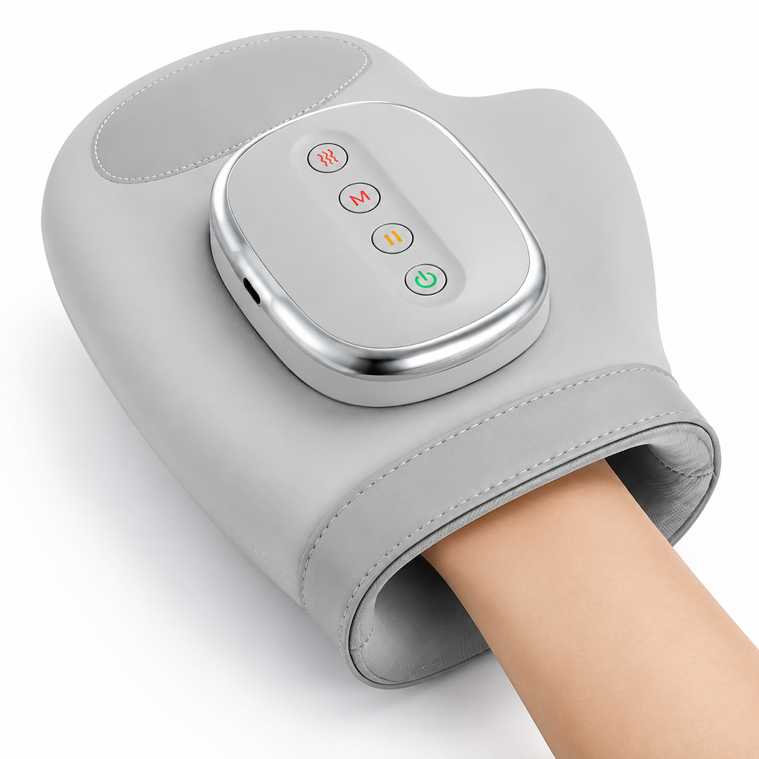 Premium Hand Massager with Heat Cordless Air Compression Hand Massager for Fingers Palm Wrist Pain Relief Portable USB Rechargeable Therapy Device
