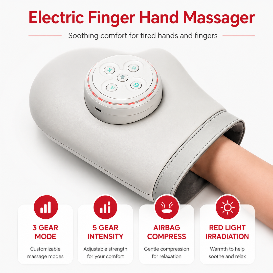 Premium Hand Massager with Heat Electric Air Compression Hand Massager for Fingers Palms Wrists Arthritis Relief Cordless Rechargeable Home Therapy Device