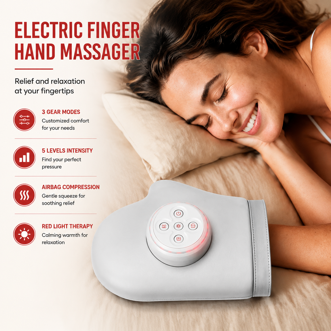 Premium Hand Massager with Heat Electric Air Compression Hand Massager for Fingers Palms Wrists Arthritis Relief Cordless Rechargeable Home Therapy Device