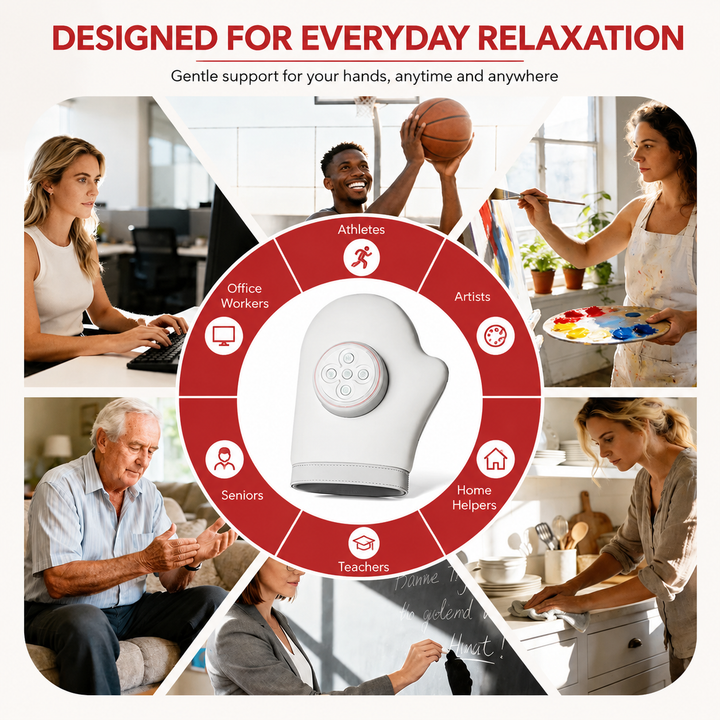 Premium Hand Massager with Heat Electric Air Compression Hand Massager for Fingers Palms Wrists Arthritis Relief Cordless Rechargeable Home Therapy Device