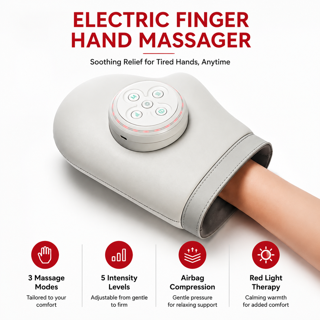 Premium Hand Massager with Heat Electric Air Compression Hand Massager for Fingers Palms Wrists Arthritis Relief Cordless Rechargeable Home Therapy Device