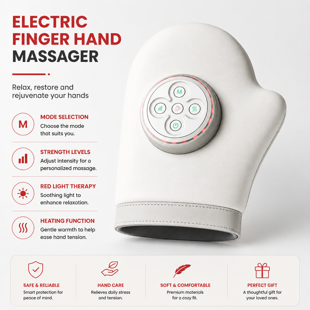 Premium Hand Massager with Heat Electric Air Compression Hand Massager for Fingers Palms Wrists Arthritis Relief Cordless Rechargeable Home Therapy Device