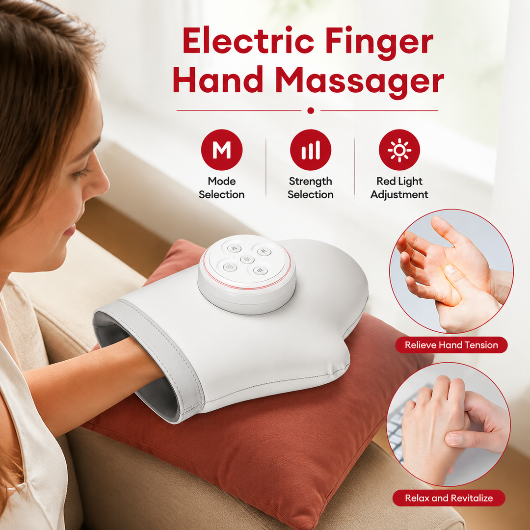 Premium Hand Massager with Heat Electric Air Compression Hand Massager for Fingers Palms Wrists Arthritis Relief Cordless Rechargeable Home Therapy Device